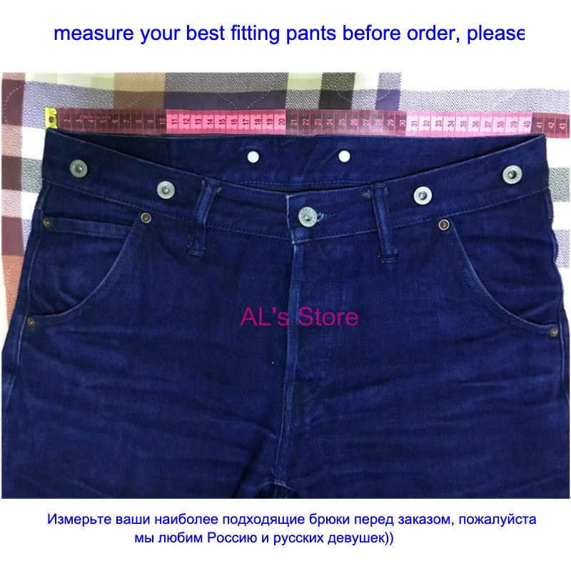 507-0001 Red Tornado  Vintage 15 Oz Indigo Selvage Stylish Trousers Mens Casual Raw Denim Jean Pants