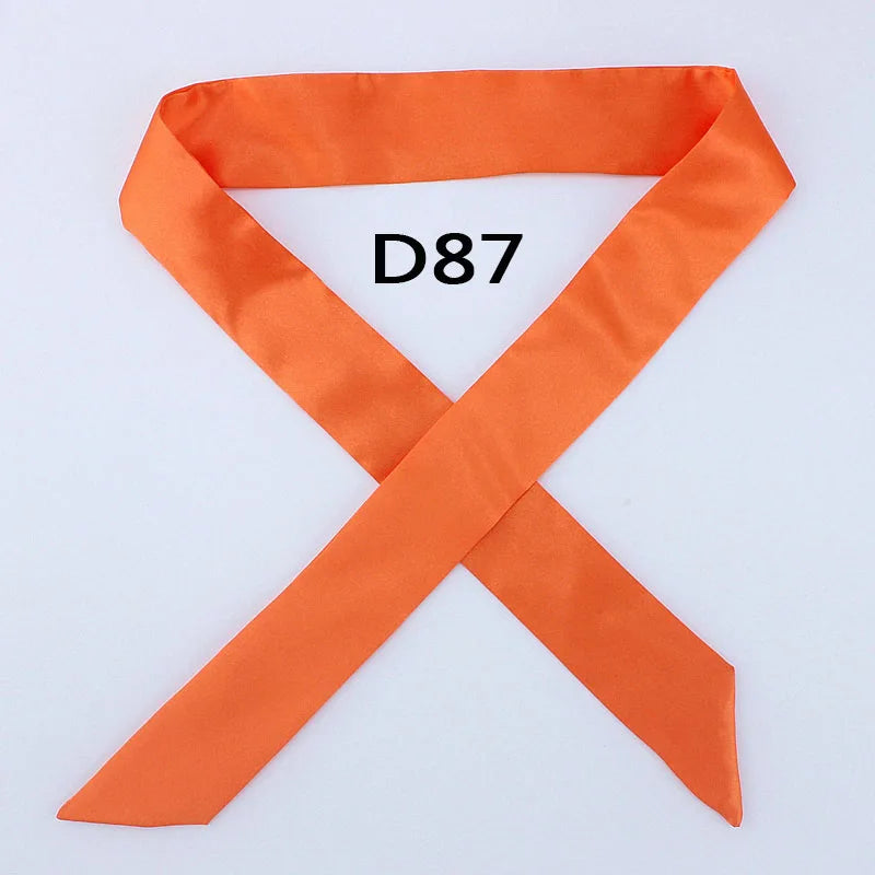 Hot Fashion New Twill Emulation Silk Solid Bag Scarf Women Small Scarf Ribbon Handbag Hair Long Shawl Bandana Luxury Head Scarf