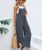 Women Spring Summer Solid Color Suspenders Overalls Casual Strappy Trousers Women's Loose Wide Leg Flared Leg Pants Jumpsuit