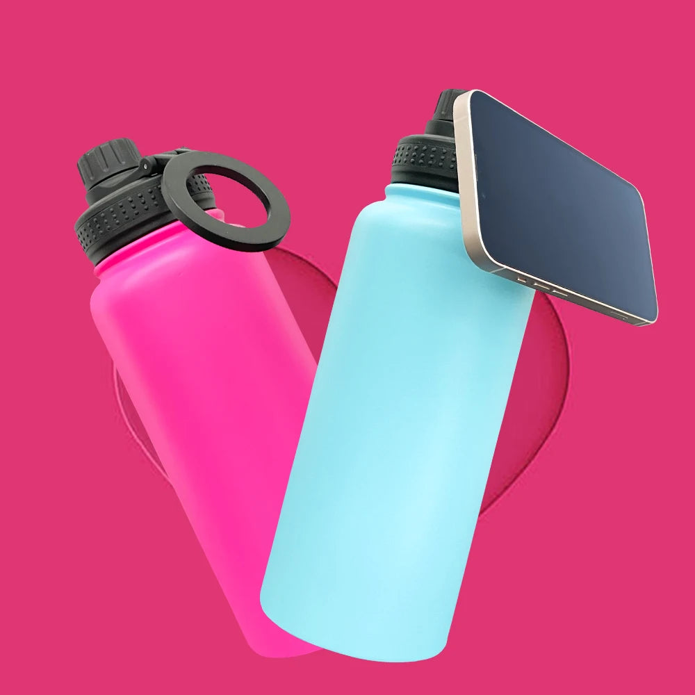1 Pack USA Warehouse RTS Rose Red Copper Plated 32oz Stainless Steel Water Bottle with Magnetic Rings for Laser Engrave