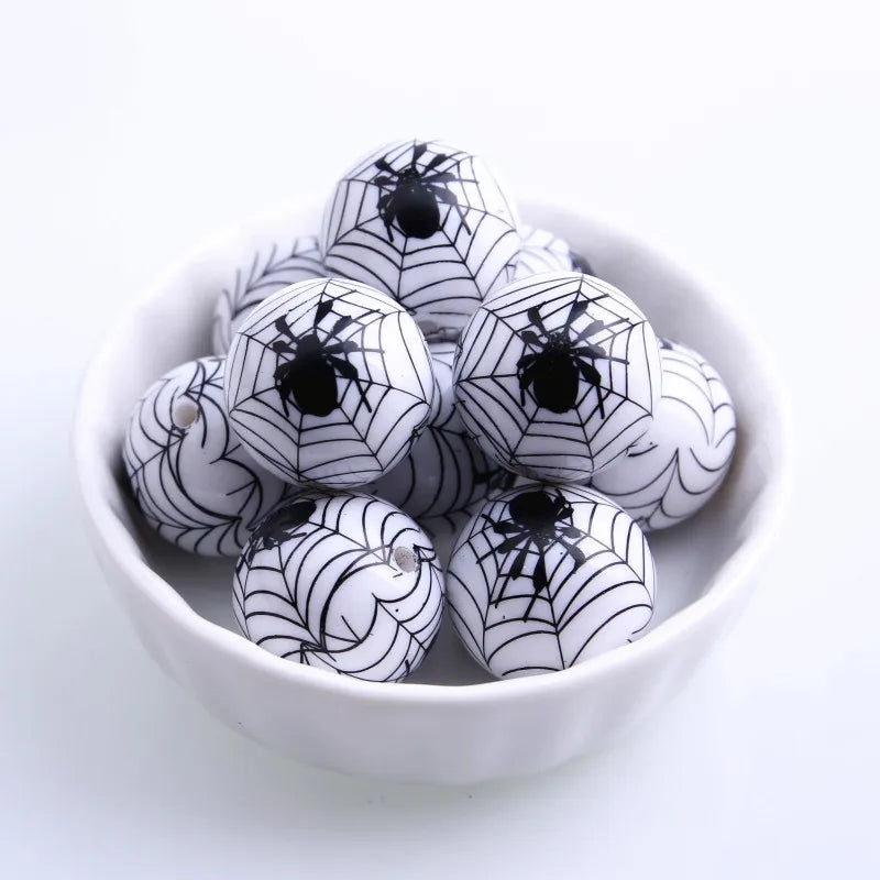 New Gumball Halloween Fashion Chunky Solid Print ArachnidBeads for Jewelry Necklace Making 20mm  Acrylic Beads