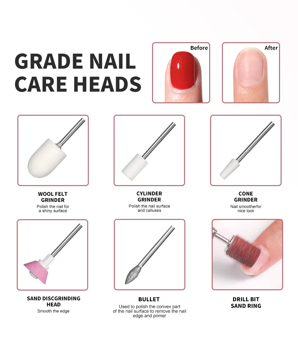 Portable Professional 35000rpm Pen Type Electric Nail Polisher Easy Carry Dead Skin Removal Manicure Sanding Tool