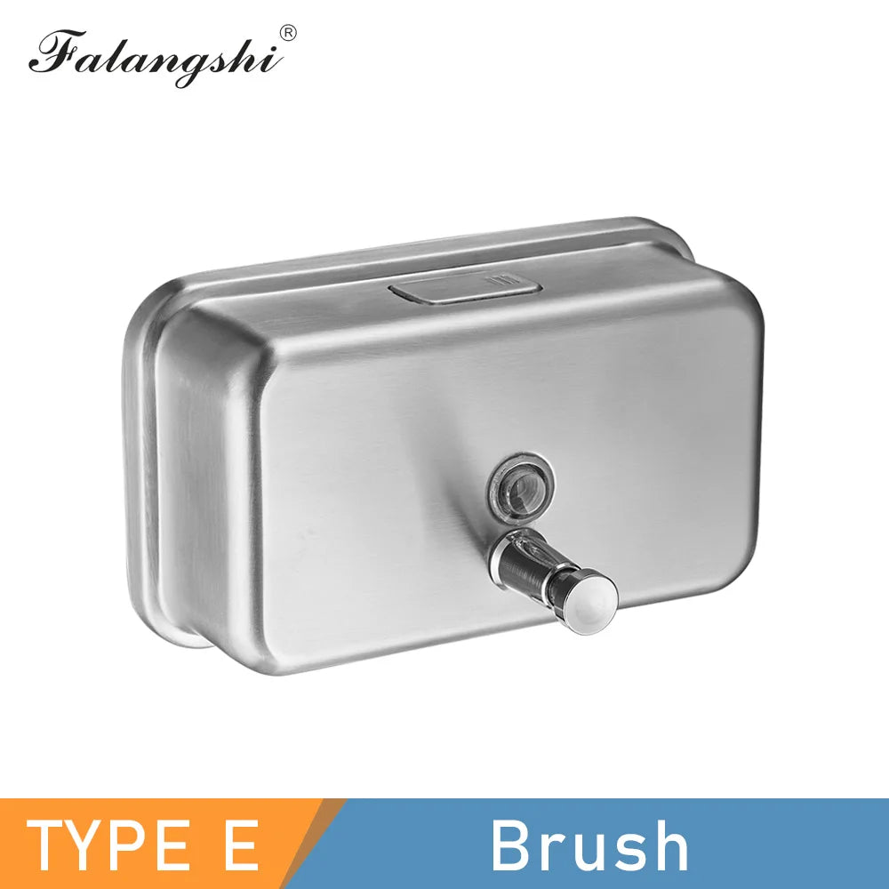 1200ml Liquid Soap Dispenser Wall Mount Manual Bathroom Soap Pump Stainless Steel Hand Soap Shampoo Dispenser WB8608