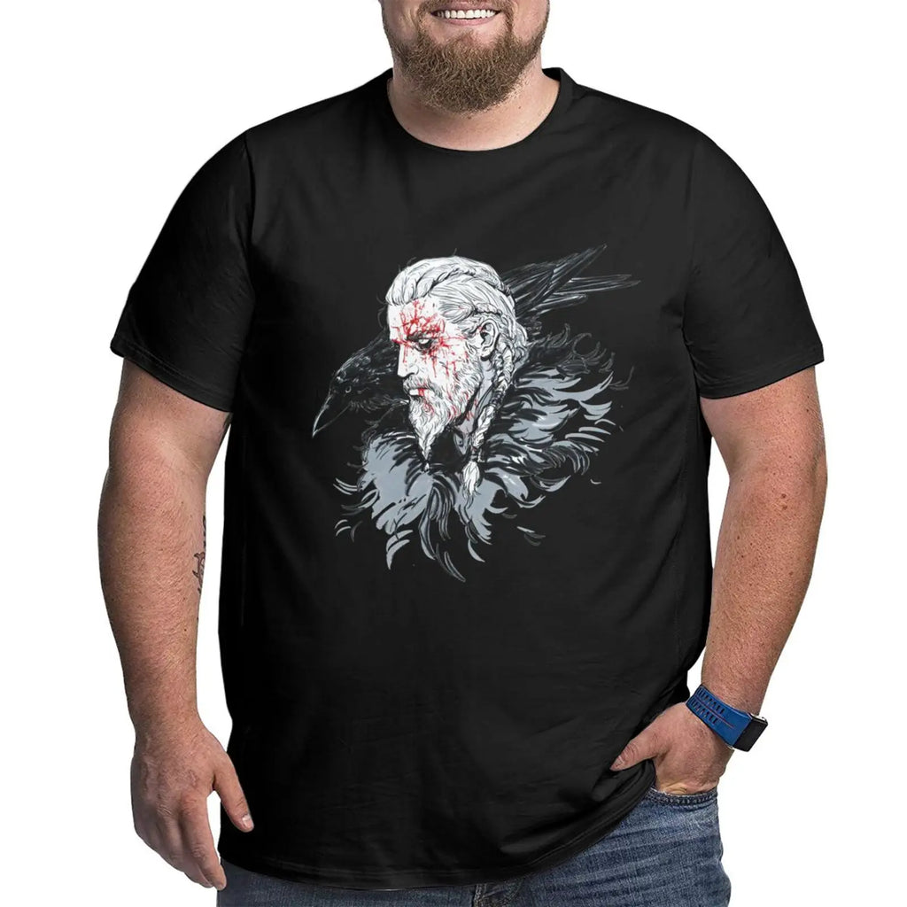 Unique Design Graphic Men T Shirts Plus Size Oversized Cotton T-shirts for Big Man Black Summer Short Sleeves Clothes Tops