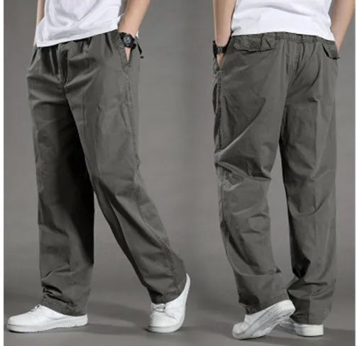 Solid Color Men's Clothing Pants 6XL Large Size Casual Trousers