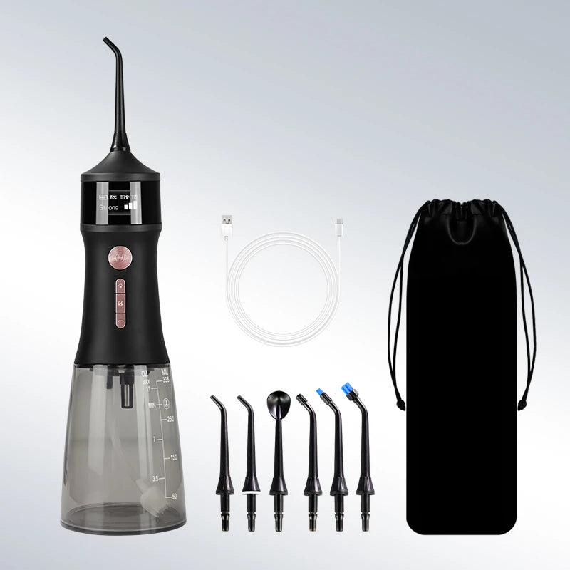 New Design Electric Cordless 4 Modes Portable Dental Water Flosser IPX7 Waterproof Rechargeable Luxury for 6 Nozzles Household
