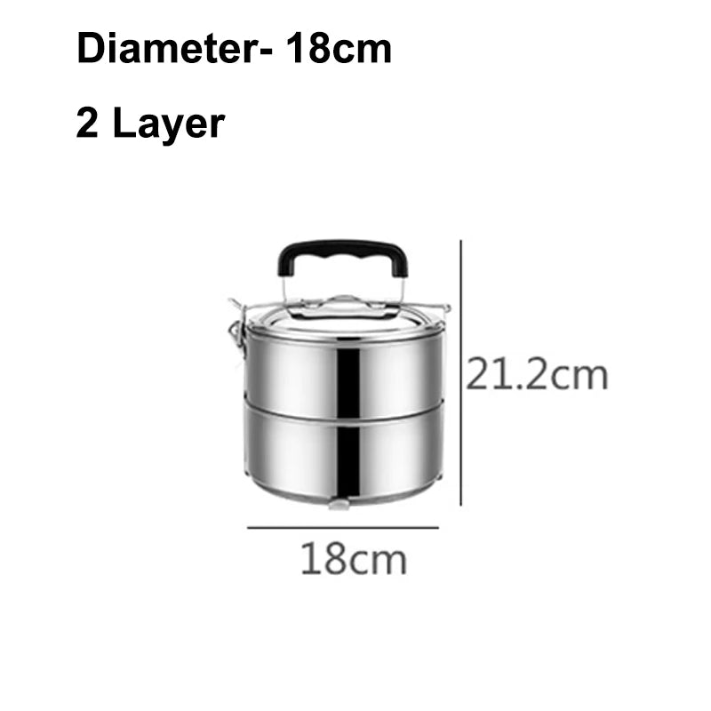 Multi-layer Stainless Steel Lunch Box Large Capacity Adult Camping Bento Box Kids Worker Portable Meal Food Containers BPA free