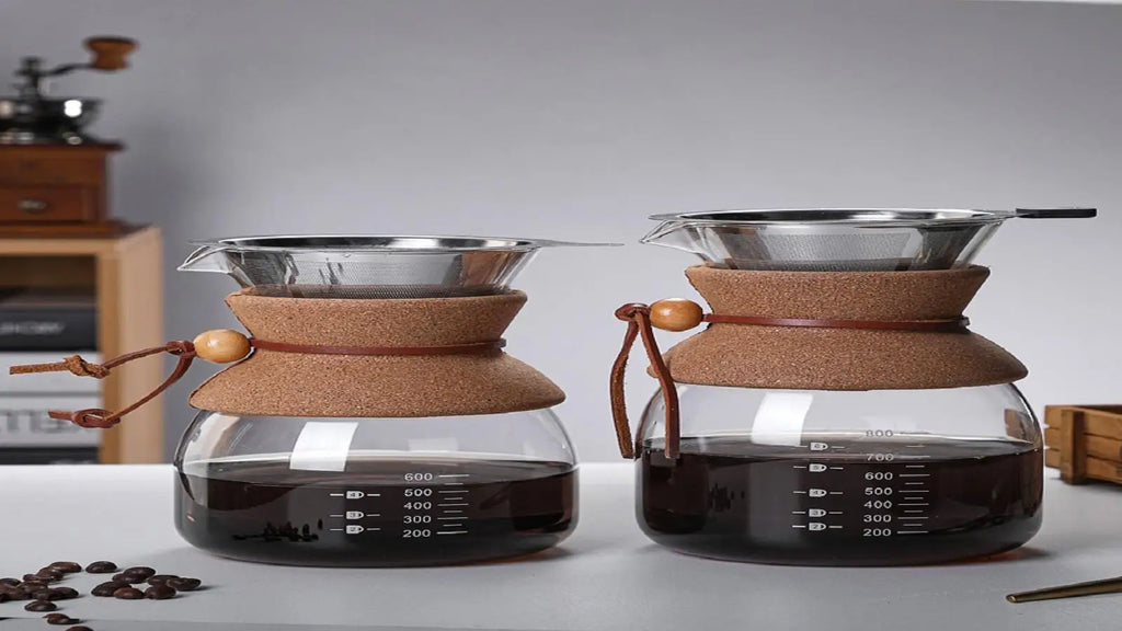 2022 New Arrival Coffee & Tea Sets Glass Pour Over Coffee Maker with Mesh Filter Coffee Tools Set