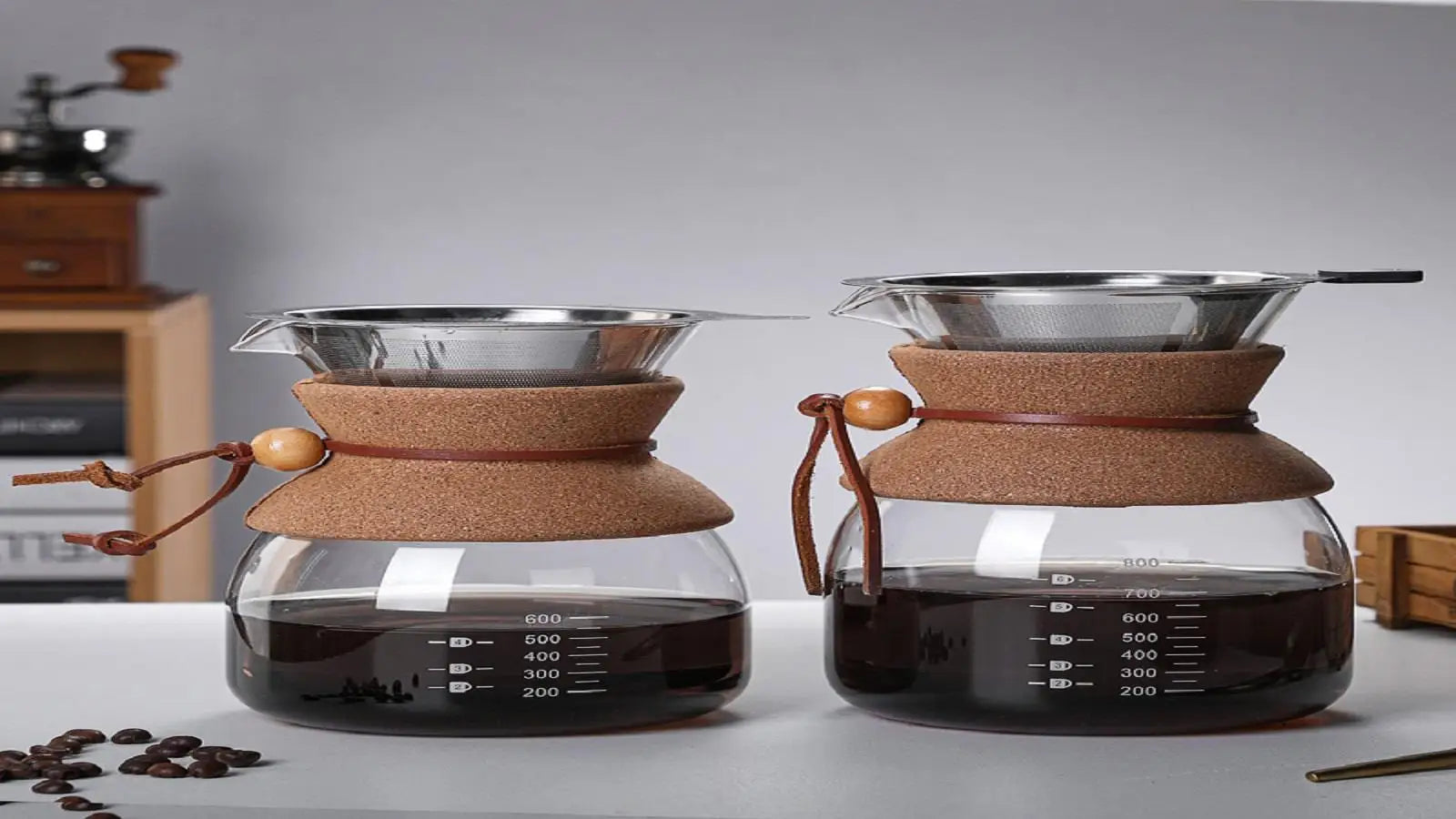 2022 New Arrival Coffee & Tea Sets Glass Pour Over Coffee Maker with Mesh Filter Coffee Tools Set