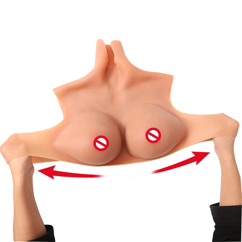 Artificial Silicone Female Nipple Costume I Cup Boobs Form Sissy Shemale Silicone Fake Breasts Shapewear