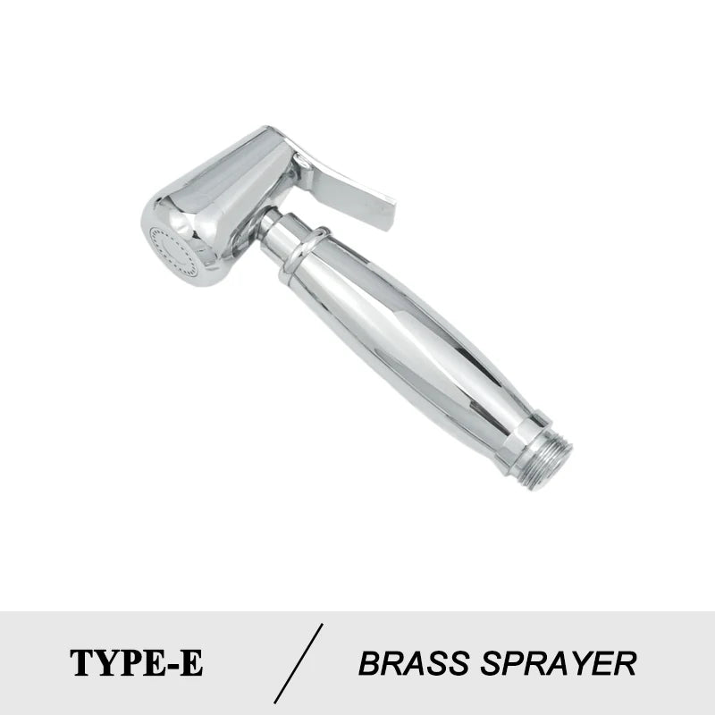 Shower Douche Toilet Bidet Sprayer Kit Chrome Polished Brass Bathroom Wall Mount Single Cold Valve Handheld Bidet Shattaf Set
