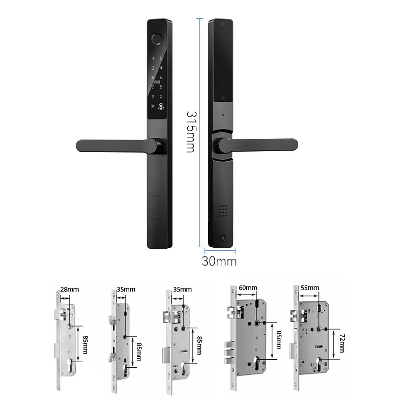 Kasman SOURCE PRICE Slim Smart Door Lock Intelligent Tuya Waterproof Aluminum Smart Lock  Fingerprint Password WiFi
