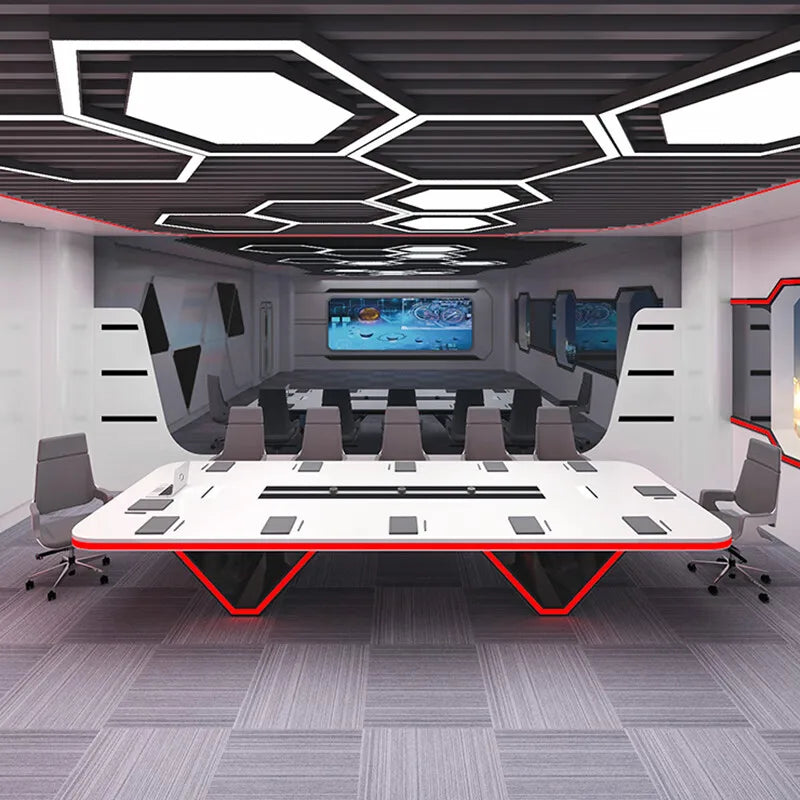 Modern Design Wood Panel Adjustable Height Conference Table for Home Office and Commercial Use Long U V Shape Meeting Desk