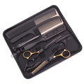 Hair Scissors Set Japan Stainless 6" Sharp Thinning Shears for Barber Shop Haircut Salon C1001 Gold Black Hairdressing Scissors