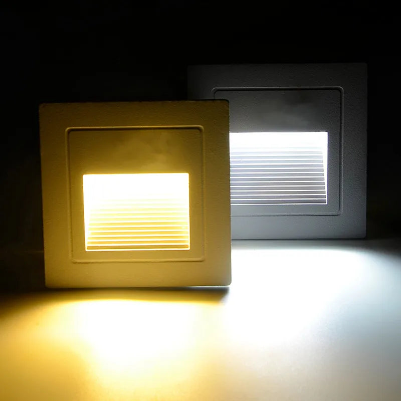 Outdoor Led Stair&Step Light 3W Waterproof Recessed Wall Corner Lamp For Home Landscape Pathway Stairway Garden Yard Footlight