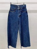 Boutique Wholesale 2026 Autumn Elegant High Waist Versatile Slim Leisure Wide Legged Women's Jeans