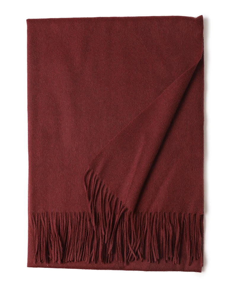 Designer Luxury Fashion Winter Ladies Wool Scarf Stoles Custom Embroidery logo Women Plain Color Wool Scarves Shawl for Women