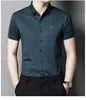 Liu Ming Summer Fashion Casual Men's Tops Shirts Single Breasted Solid Color Short Sleeve With Turn-Down Collar