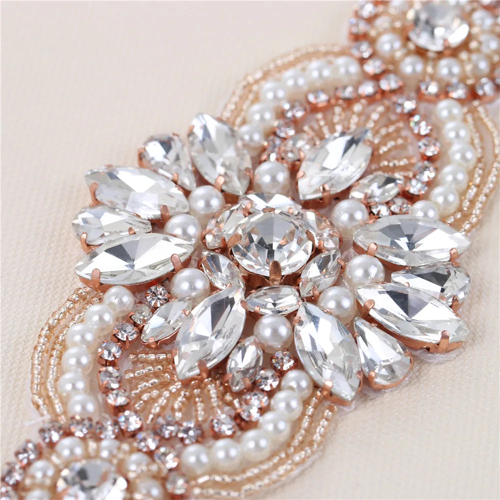 Bridal Belts With Diamond Crystals Wedding Sashes Rhinestone Bridal Belts Bead Sash Wedding Dress Accessories Belt