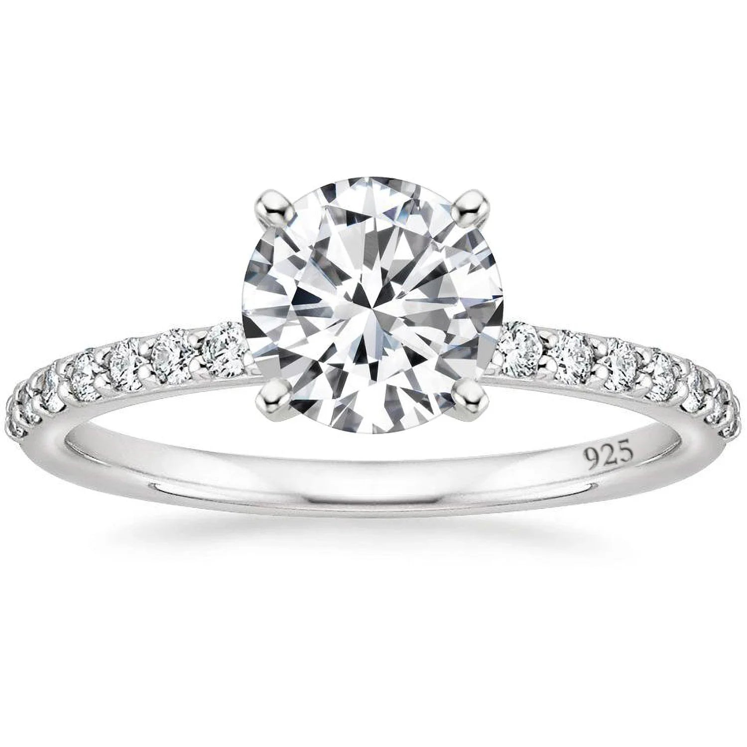 OAHLAN Fine Jewelry Women's 1.2 CT Round Cut Moissanite Engagement Rings Luxury S925 Sterling Silver Rings for Wedding Gift