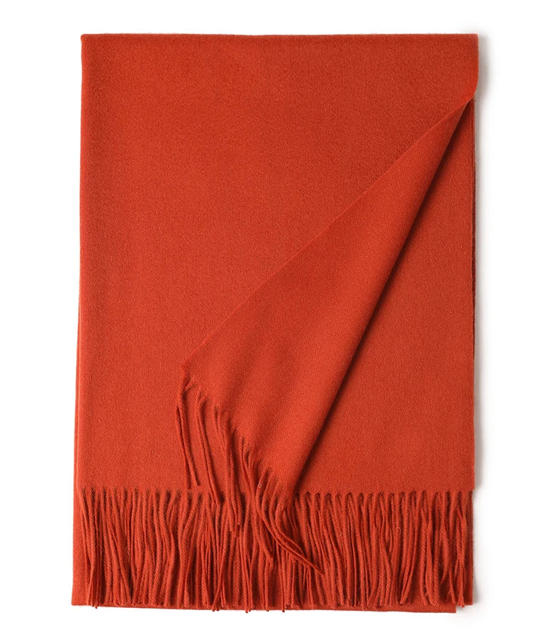 Designer Luxury Fashion Winter Ladies Wool Scarf Stoles Custom Embroidery logo Women Plain Color Wool Scarves Shawl for Women