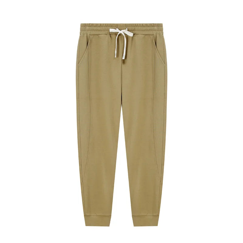 Men's 300gsm Cotton Retro Casual Sweatpants Loose Sports Pants Elastic Waist for Running Jogger Trousers