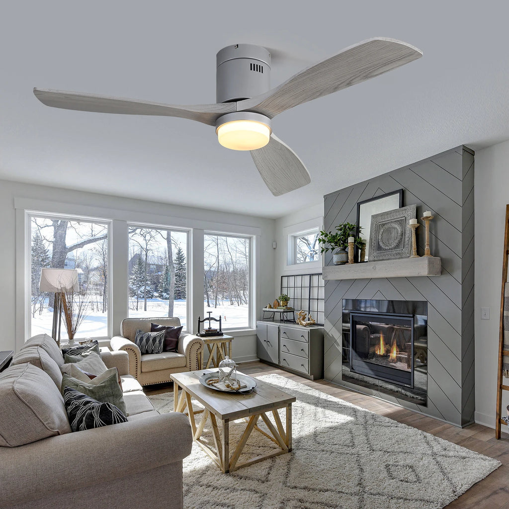 High Quality Antique Ceiling Fans 52 Inch Wood Blade Energy Saving Bldc Ceiling Fan with  LED Light
