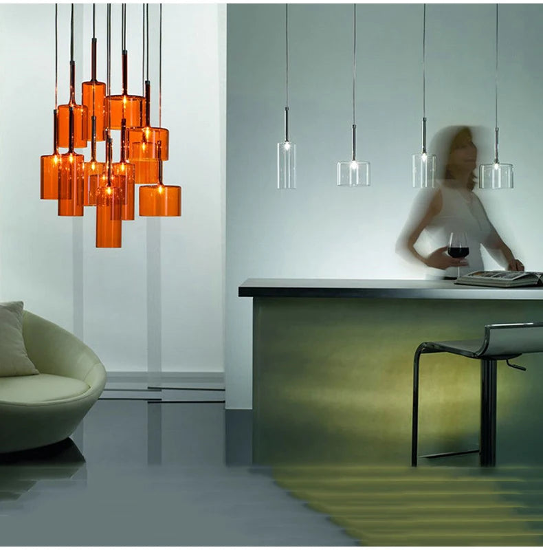 Modern Glass Pendant Lights - Minimalist Hanging Lamps for Dining Room, Bar, Bedroom & Bathroom Ceiling Lighting