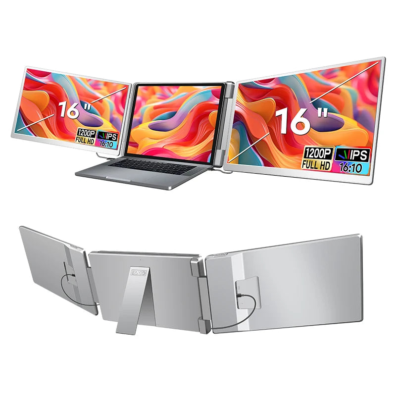 trending product 2026 portable monitor 16 inch screen extender laptop plug & play 360° rotation triple monitor for laptop use
