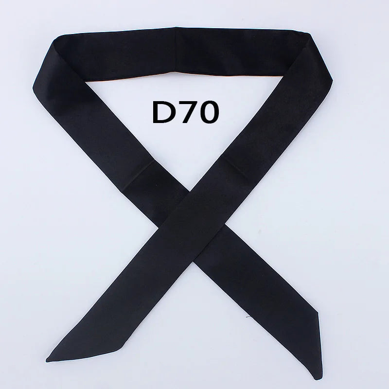 Hot Fashion New Twill Emulation Silk Solid Bag Scarf Women Small Scarf Ribbon Handbag Hair Long Shawl Bandana Luxury Head Scarf