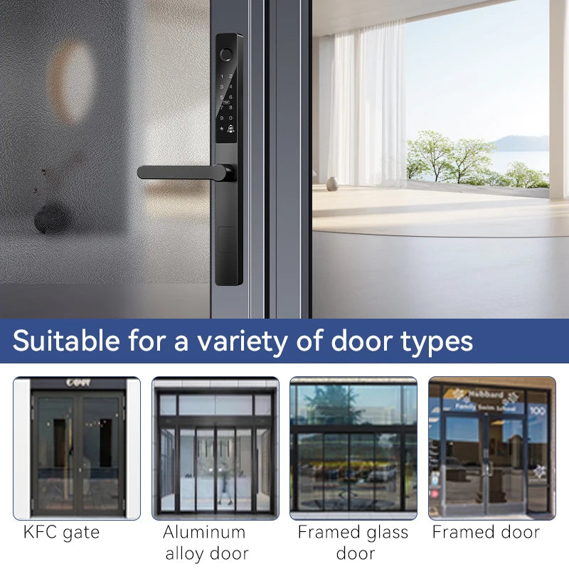 Kasman SOURCE PRICE Slim Smart Door Lock Intelligent Tuya Waterproof Aluminum Smart Lock  Fingerprint Password WiFi
