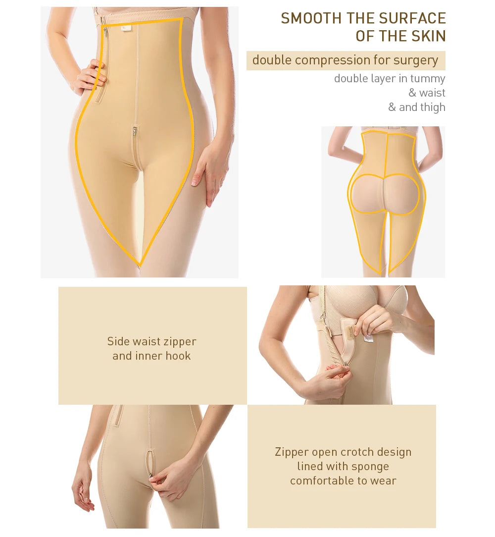 Private Label BBL Post Surgery Women Colombianas Shapers Fullbody Bodysuit Liposuction Post Operatoria Stage 2 Faja Shapewear