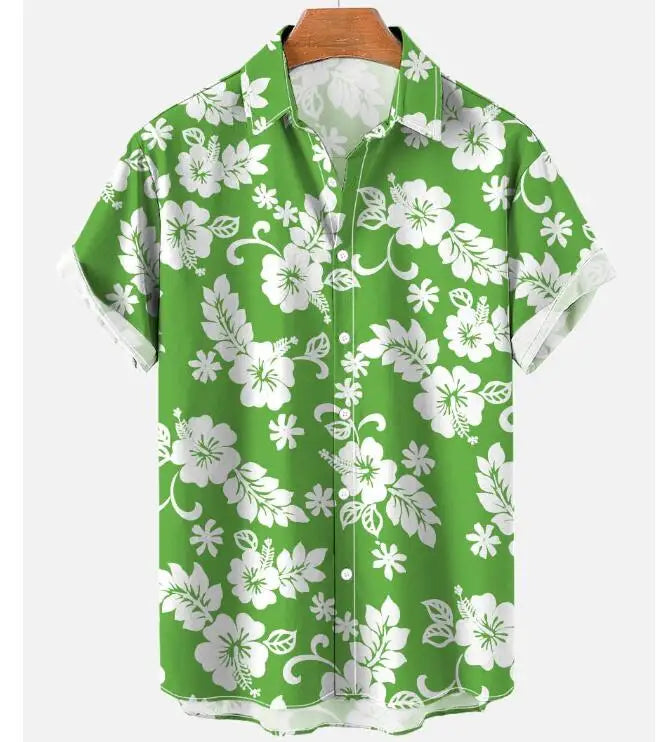 Full Printing Hawaiian Blouse Sublimation Summer Wear Casual Digital Print Button up Short Sleeve Men's Beach Hawaiian Shirts