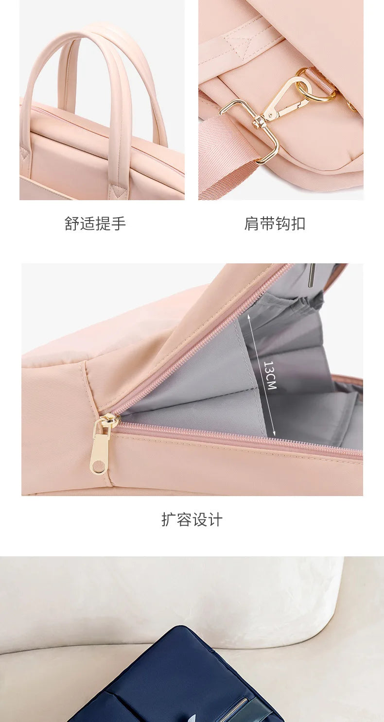 Women Laptop Briefcase Computer Bag Business Document Organizer Ipad Tote Ladies Handbag Messenger Purse Strap Pouch Accessories