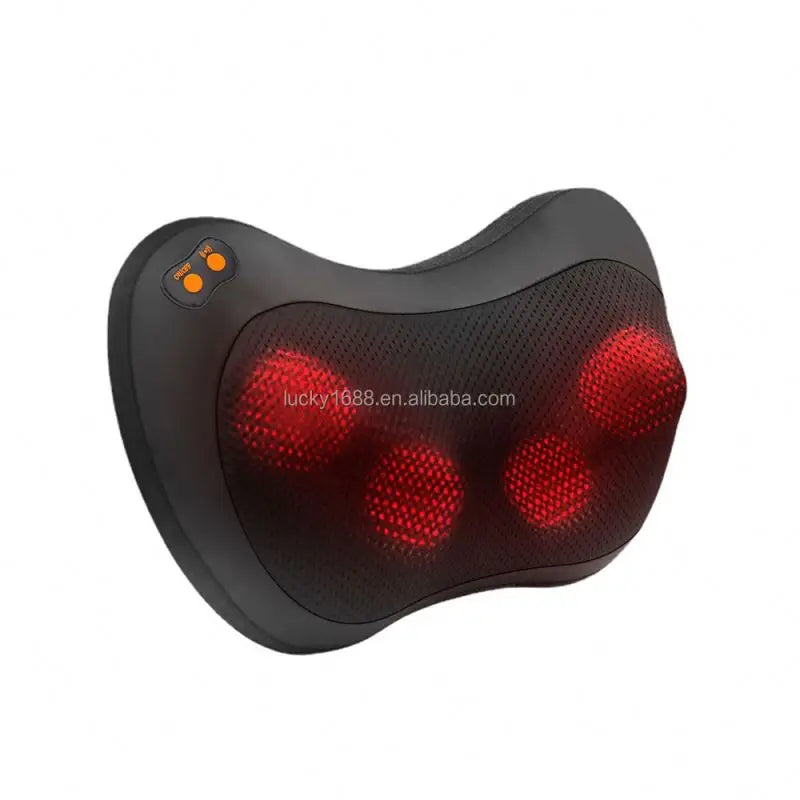 Hot Sell Head Shoulder Back Neck Deep Tissue Kneading Electric Rolling Massage Pillow with Heat