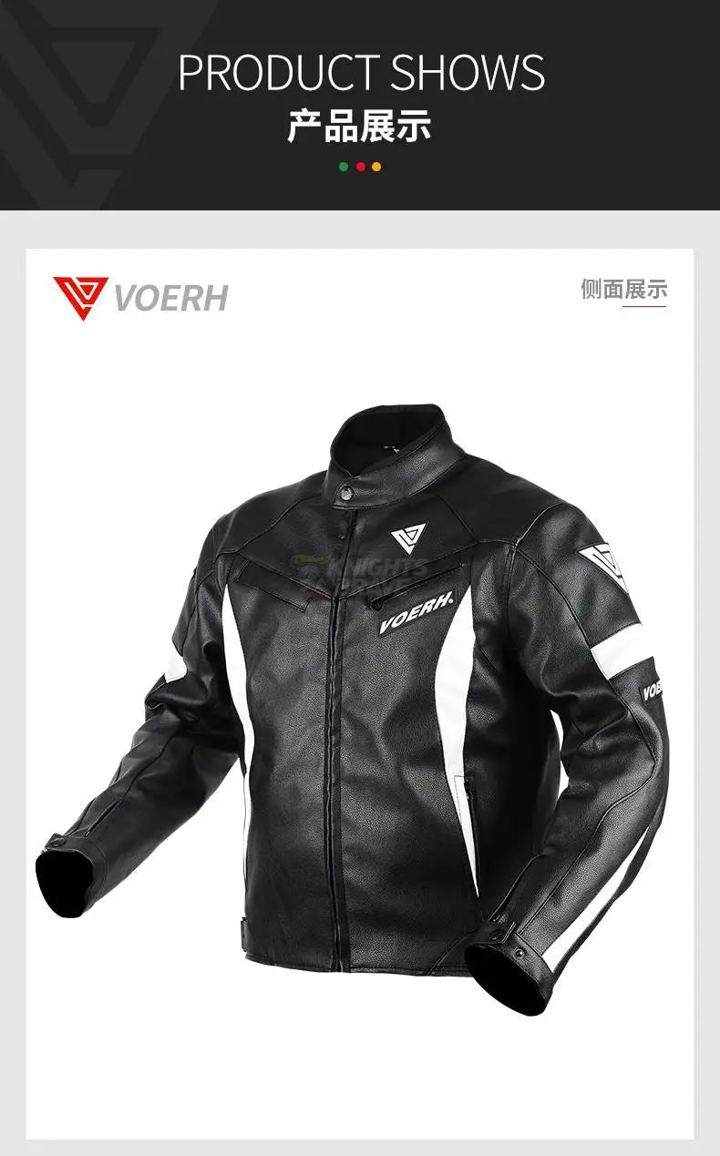GHOST RACING Winter Motorcycle Jacket Leather Chaqueta Moto Men Waterproof Moto Suit Motorbike Riding Jacket Motocross Jacket