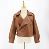 QC20003 New Burgundy Waterproof Casual Leather Jacket Genuine Leather All Seasons