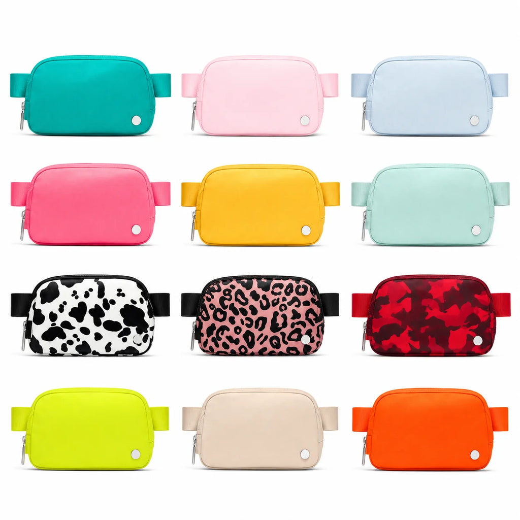 USA Oversea Warehouse 1L Nylon Waterproof Chest Bag Fanny Pack Waist Bag Belt Bag Crossbody Waist Belt Sport Workout Waist Bag