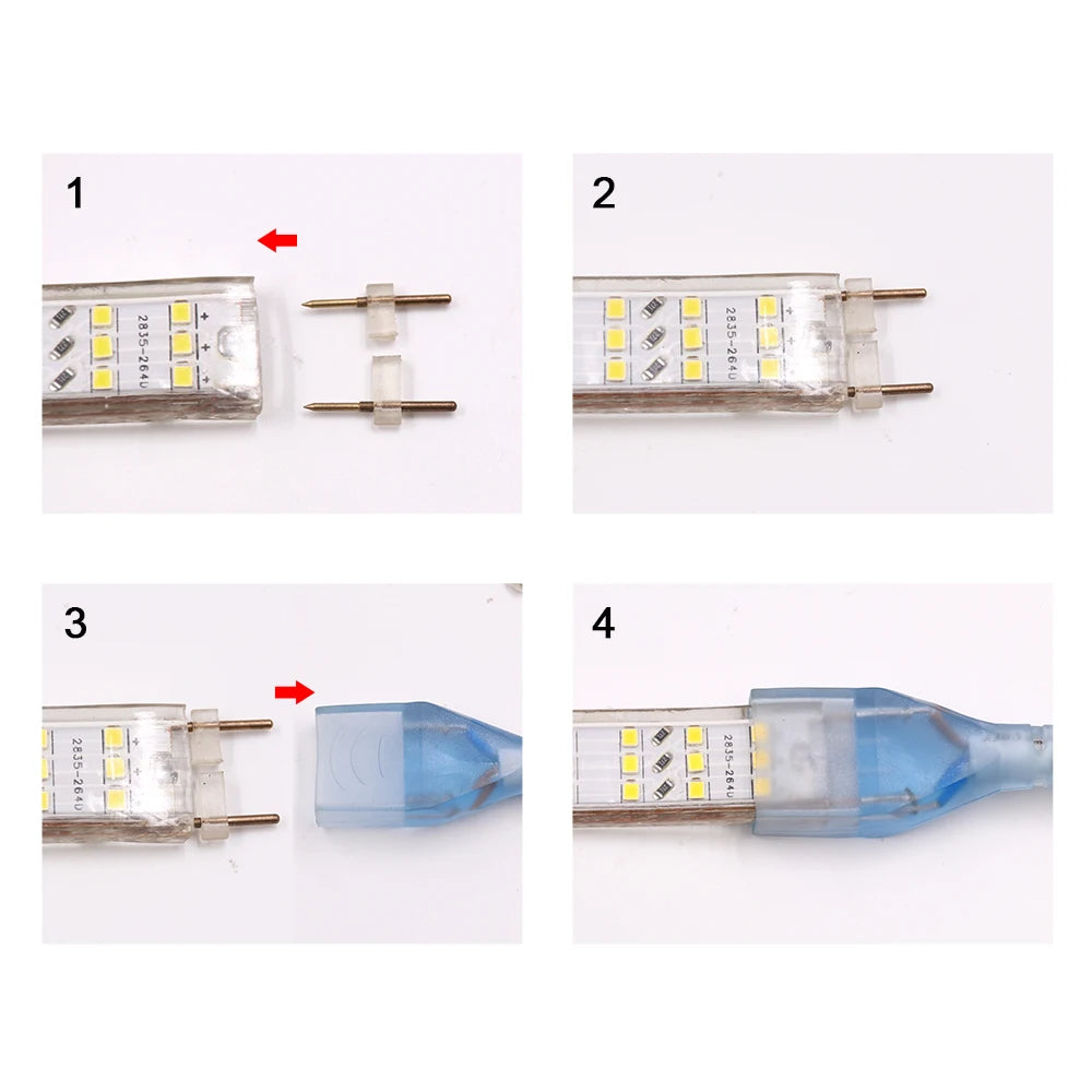 220V 110V LED Strip Waterproof Outdoor High Brightness Three Row 264 276Leds/m SMD 2835 Flexible Ribbon Led Light Lamp