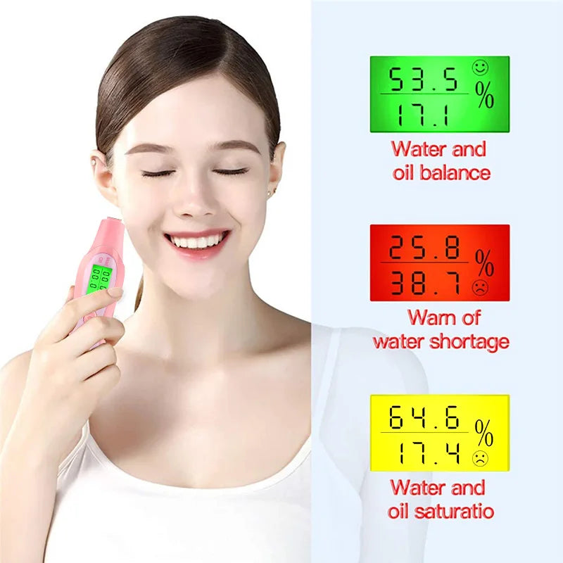 Professional Digital Skin Analyzer Machine with LCD Display Monitoring Meter Home Use Water and Oil Tester Sensor