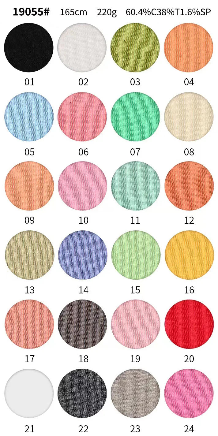Manufacturers 60.4 Cotton 38 Polyester 1.6 Spandex Sweater 220g Cotton Knitted Fabric Textile Raw Materials for Clothing