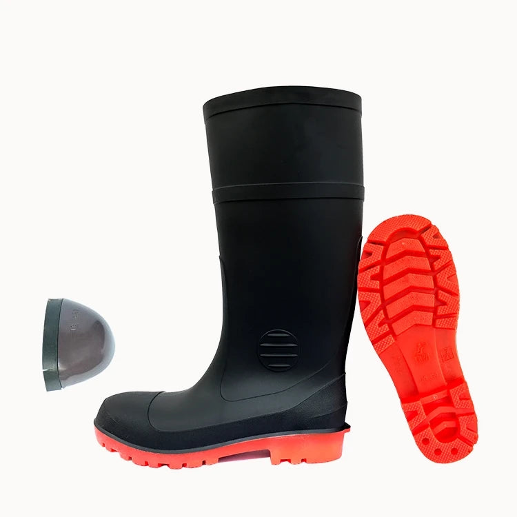 Waterproof Safety Gum Boots Anti-slip Anti-puncture Construction Work Boot Steel Toe Industrial Safety Shoes Rain Boots for Men