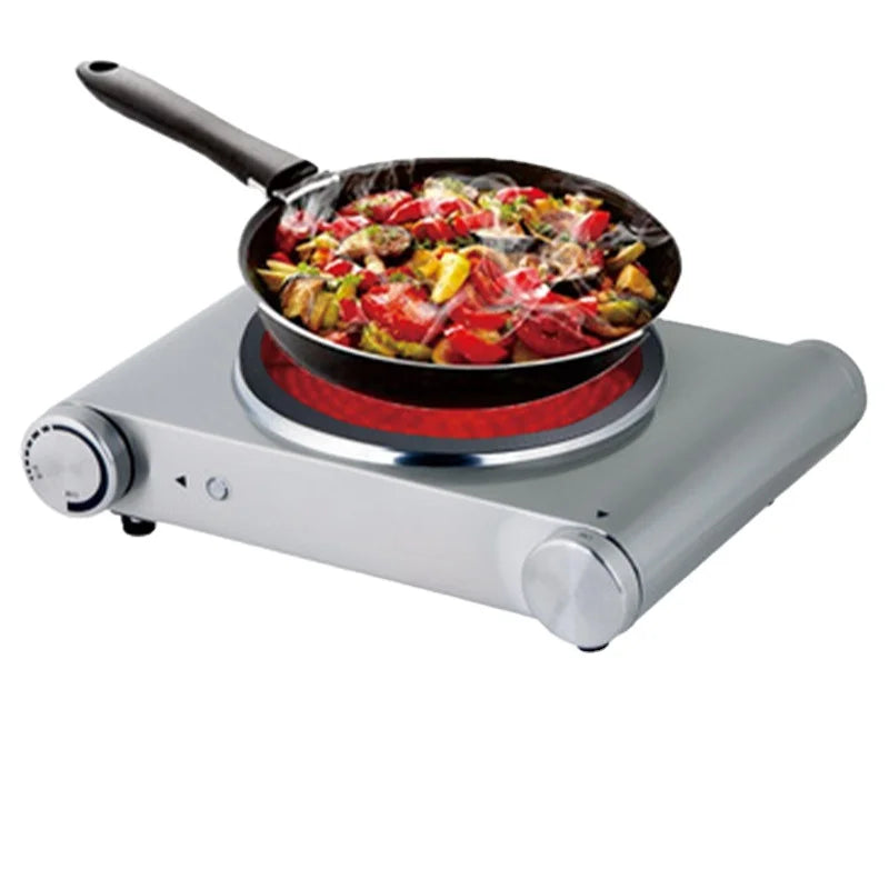 Single Burner Electric Hot Plate Coil CB CE Certified Metal Housing Cast Iron Surface Energy Efficient Class Temperature Control