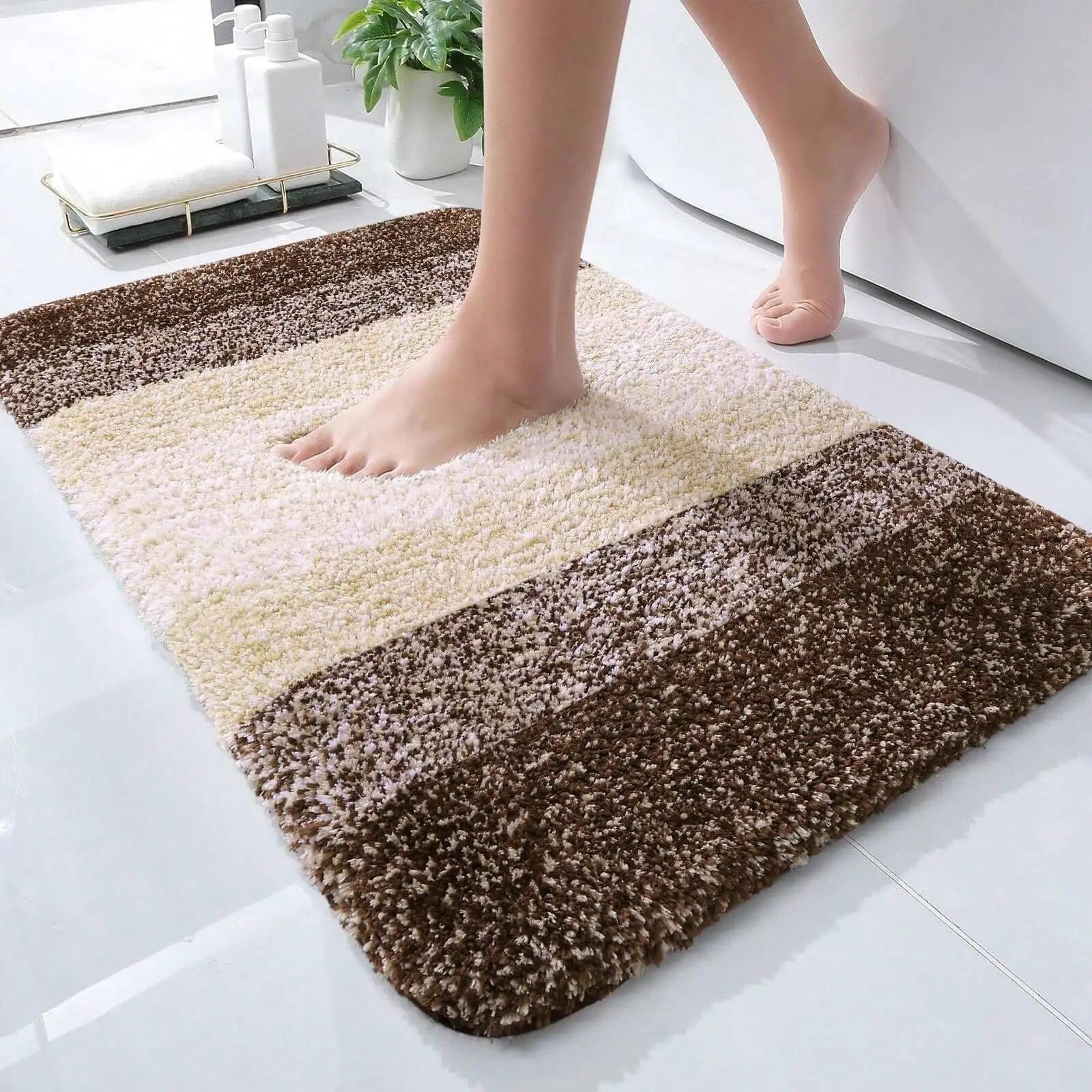 Microfiber Non-Slip Extra Absorbent Quick Dry Soft Shower Mat Modern Home and Hotel Bathroom Carpet Tufted Technique