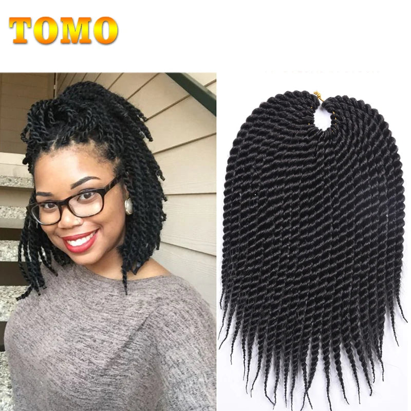 TOMO 14" 18" 22" 22 Roots Synthetic Senegalese Twist Hair Crochet Braids Crochet Hair Extensions Ombre Red Braiding