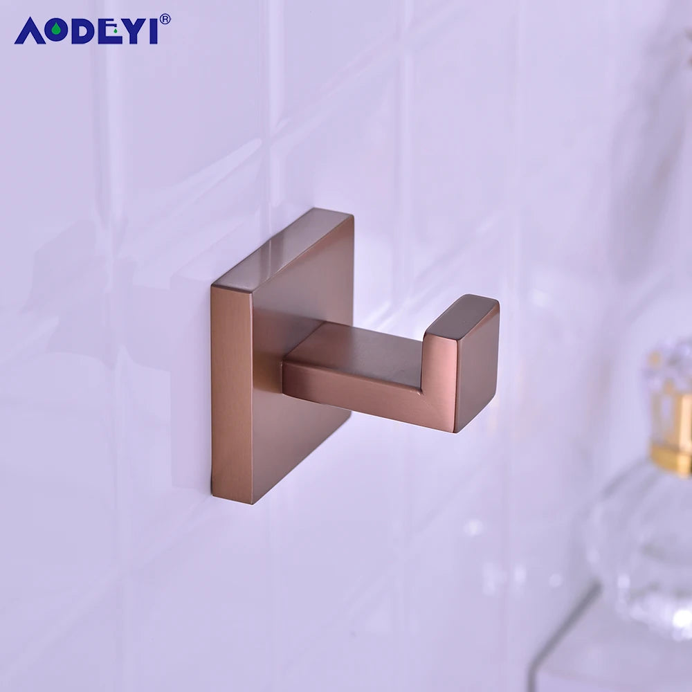 Bathroom Accessories Toilet Paper Holder Brushed Rose Gold Towel Hooks Stainless Steel Bedroom Wall Mount Bath Hardware Sets