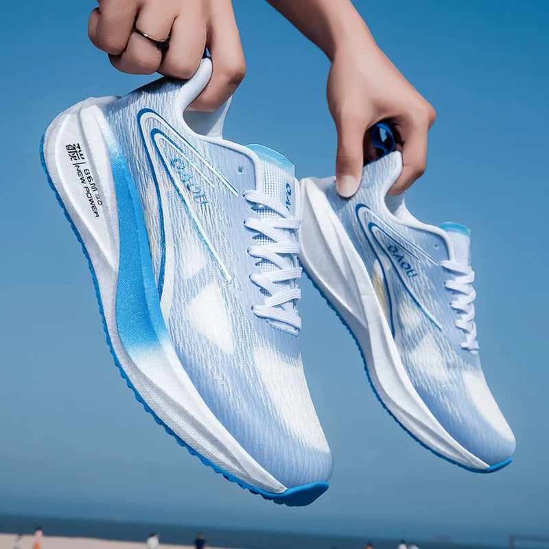 Men's Lightweight Road Running Sneakers Low-Top Track Trail Athletic Shoes Breathable Air Mesh EVA Minimal Design for Stretch