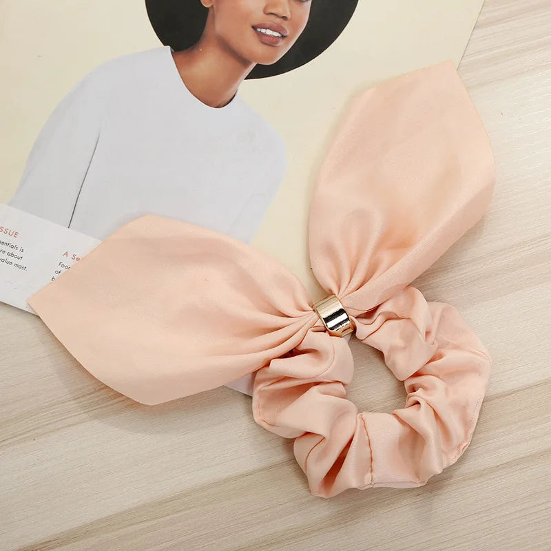 Cute Rabbit Ear Floral Women Hair Accessories Elastic Hair Band Hair Rope For Girls Rubber Band Tie Hair Scrunchies