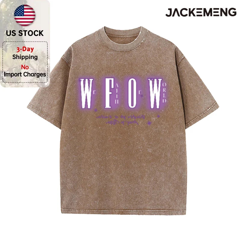 Oversized Vintage Retro Neon Letter Streetwear Print Tshirt USA Stock Wholesale Y2K Casual Tee