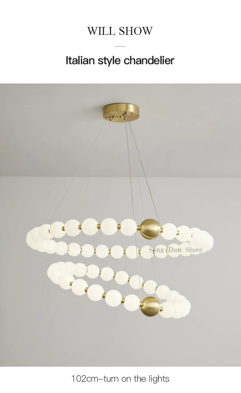 All Copper Post-Modern Household Living Room Chandelier Modern Minimalist Light Luxury Creative Personality Net Red Children’s